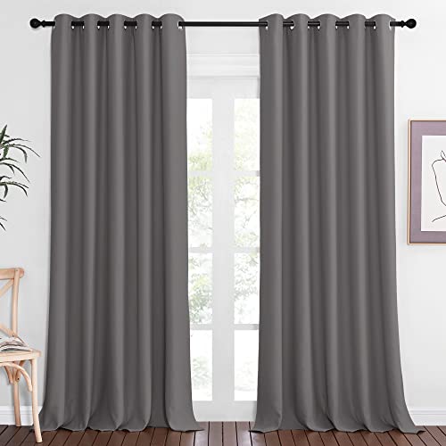 Blackout 118 inch Long Curtain for Living Room (Grey / 66"W x 118"L (Pack of 1))