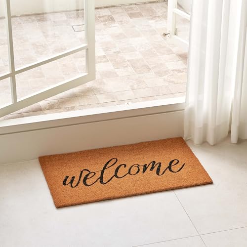 Coco Coir Door Mat with Heavy Duty Backing (Welcome3)