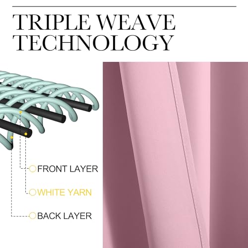 Window Curtains for Bedroom (Rouge Pink / 42"W x 48"L (Pack of 2))