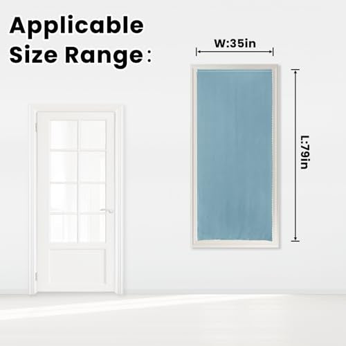 Self Adhesive Curtains (35"W x 79"L (Pack of 1) / Lake Blue)