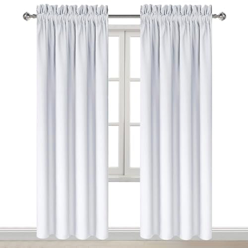 Blackout Curtains for Bedroom Living Room 38 x 84 Inch Long 2 Panels (Greyish White / 38"W x 84"L (Pack of 2))
