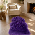 Faux Sheepskin Rug (Dark Purple / 2' x 3' (Sheepskin))