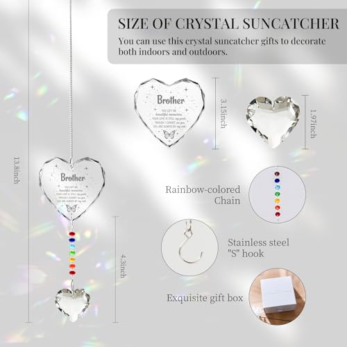 Memorial Gifts for Loss of Brother Crystal Suncatcher (BROTHER)