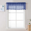 Royal Blue Sheer Valances for Windows (Royal Blue / 42"W x 16"L (Pack of 2))