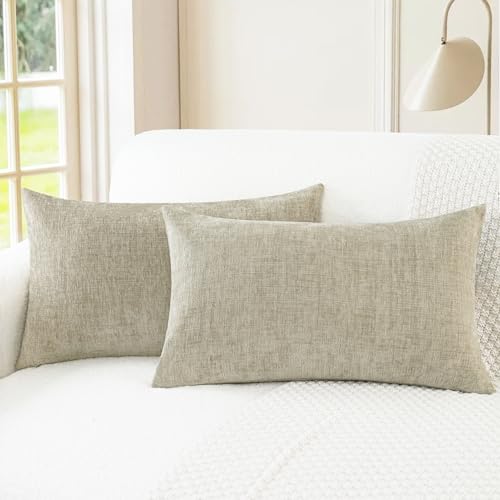 Decorative Couch Throw Pillow Covers 26 X 16 Inches Light Taupe (26" x 16" (Pack of 2) / Light Taupe)