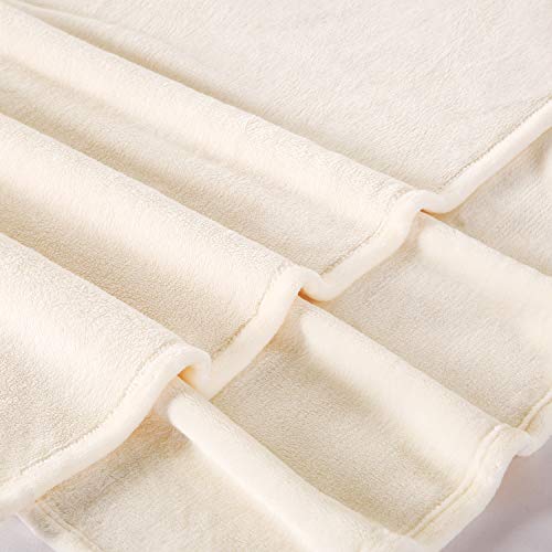 Large Flannel Fleece Throw Blanket (60"x80" / Creamwhite)