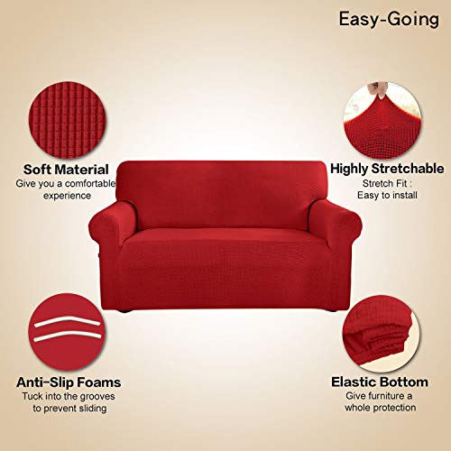 Stretch Oversized Sofa Couch Slipcover Washable Christmas Red (X-Large Sofa / Christmas Red)
