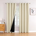 100% Blackout Curtains for Bedroom 102 Inches Long 2 Panels Set (52"W x 102"L (Pack of 2) / Light Beige)