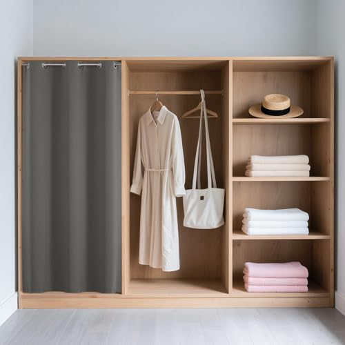 Door Curtain Blackout Curtains for Doorway Privacy Closet Drapes (Light Grey / 52"W x 96"L (Pack of 1))