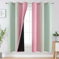 Sage Green and Pink Ombre Blackout Curtains for Bedroom (Sage and Pink / 42"W x 72"L (Pack of 2))