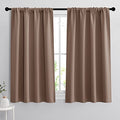 Extra Wide Blackout Curtains for Bedroom Living Room 63 inch Long (Mocha / 62"W x 63"L (Pack of 2))