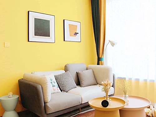 236''x17.7'' Yellow Peel and Stick Wallpaper Contact Paper Modern Self Adhesive Wall Paper Removable Renter Friendly Textured Solid Color Shelf Cabinet Vinyl Roll (Yellow / 17.7" x 236")