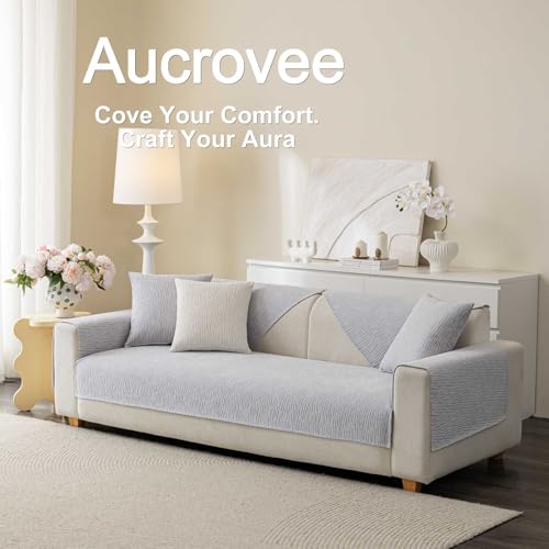 Soft Waterproof Chenille Cover Washable (1pc/36"x82"/Seat Cover / Grey)