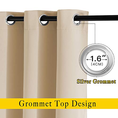 Room Darkening Curtains & Drapes for Room Divider (Biscotti Beige / 66"W x 102"L (Pack of 2))