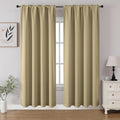 Beige Blackout Curtains 72 inch Length 2 Panels Set (Beige / 52"W x 72"L (Pack of 2))