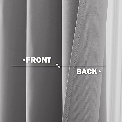 Small Curtain for Half Window Blackout for Bathroom Living Room (Silver Gray / 42"W x 36"L (Pack of 2))