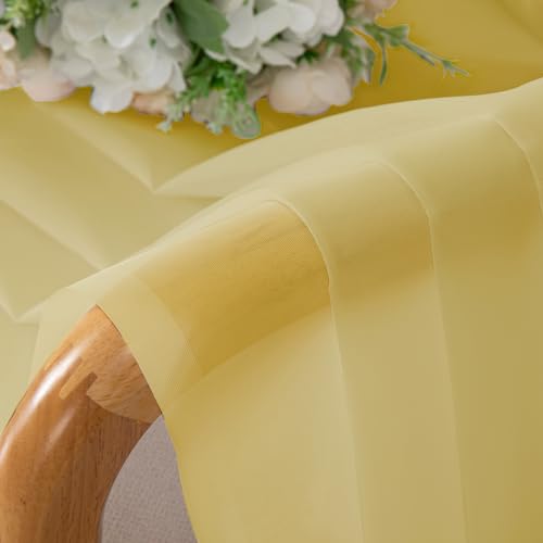 Yellow Sheer Curtains 84 Inches Long for Living Room (Yellow / 42"W x 84"L (Pack of 2))
