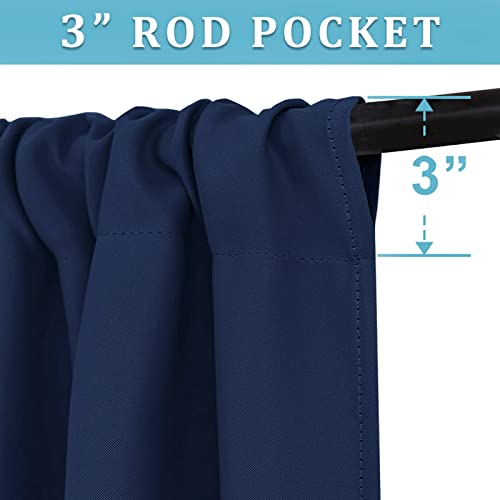 Short Blackout Curtains for Bedroom (Navy Blue / 42"W x 48"L (Pack of 2))