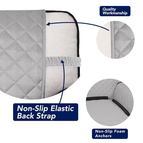 Reversible Quilted Couch Covers for Dogs Loveseat Sofa Cover 46.5” (Medium / Light Gray/Light Gray)