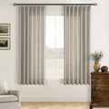 Burlywood Birch Pinch Pleated Linen Curtains 63 Inch Length 2 Panels Set (Burlywood Birch / 40"W x 63"L (Pack of 2))