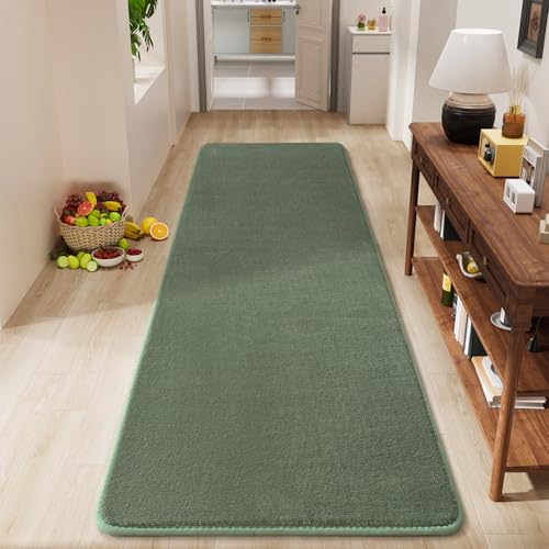 Modern Soft Hallway Runner Rug (2' x 6' (Runner) / Sage Green)