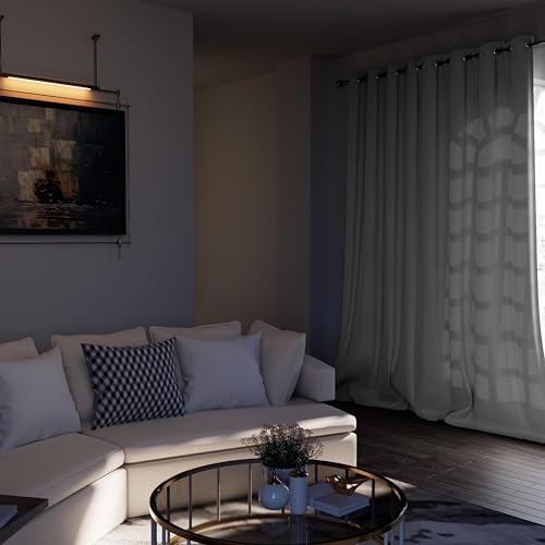 Greyish White Room Darkening Curtains 84 Inch Long (Greyish White / 52"W x 84"L (Pack of 2))