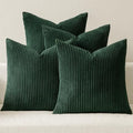 Soft Corduroy Decorative Throw Pillow Covers Army Green 18x18 (18" x 18" (Pack of 4) / Army Green)