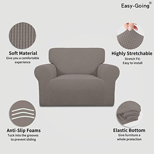 Stretch Oversized Chair Slipcover with Arm Washable Taupe (Small-XL Chair / Taupe)