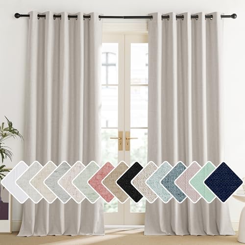 Brich Vintage Open Linen Weave Flax Thermal Curtains (62"W x 108"L (Pack of 2) / Brich)