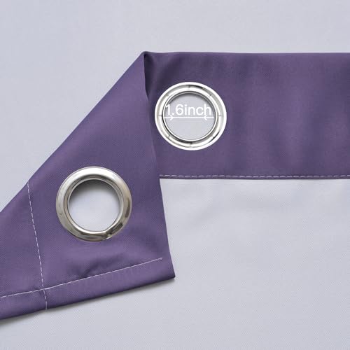 Ombre Curtains Lavender Purple and Greyish White for Living Room 63 (52"W x 63"L (Pack of 2) / Lavender Purple)