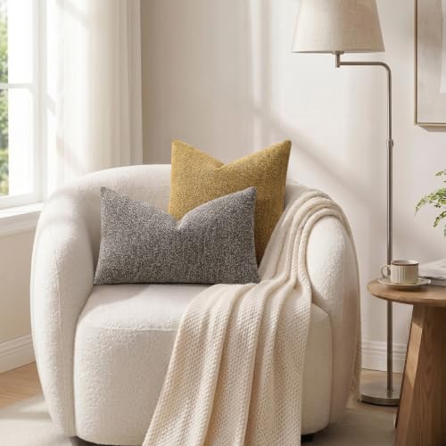 Textured Woven Throw Pillow Covers 20x20 Set of 2 Brown (Brown / 20" x 20" (Pack of 2))