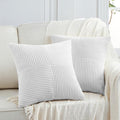 2 Packs White Samll Decorative Throw Pillow Covers 12x12 Inch with for Couch Bed Sofa (White / 12" x 12" (Pack of 2))