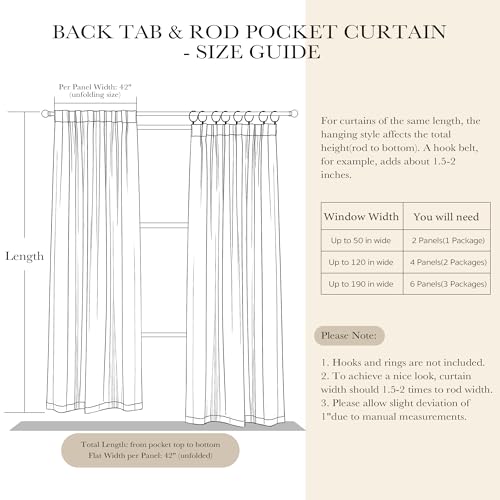 Window Treatments Curtains (Grey / 42"W x 63"L (Pack of 2))