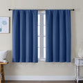 Ava Royal Blue Short Blackout Curtains for Bedroom 45 Inches Long 2 Panels Set (Royal Blue / 40"W x 45"L (Pack of 2))
