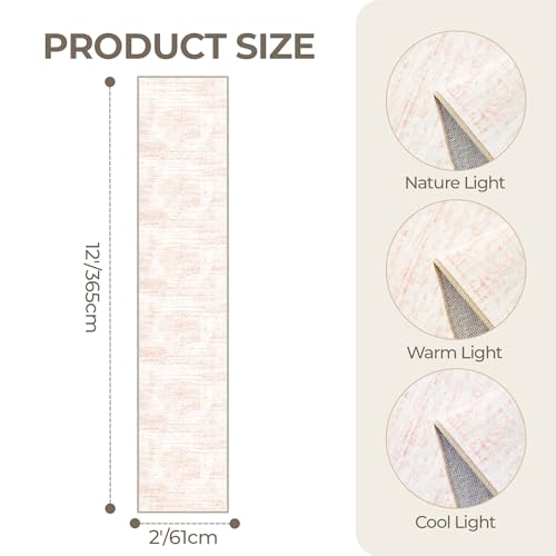 2x12 Runner Rug (Pink/White / 2' x 12' (Runner))