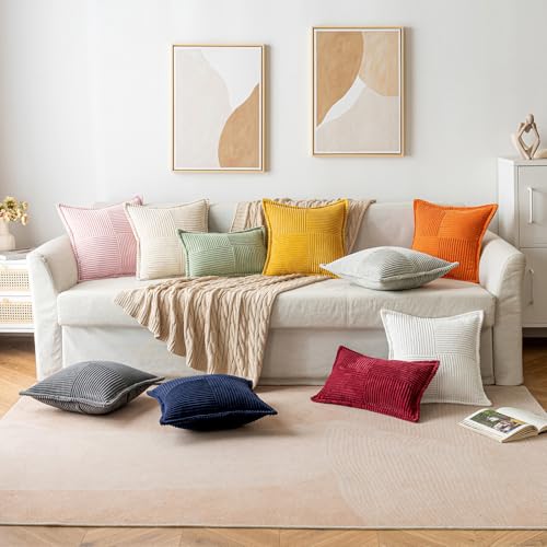 Decorative Throw Pillow Covers for Couch 20x20 Inch Pink 2 Pack (Pink / 20" x 20" (Pack of 2))