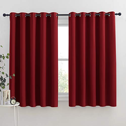 Christmas Burgundy Window Curtains Blackout Drapes (Burgundy Red / 70"W x 63"L (Pack of 2))