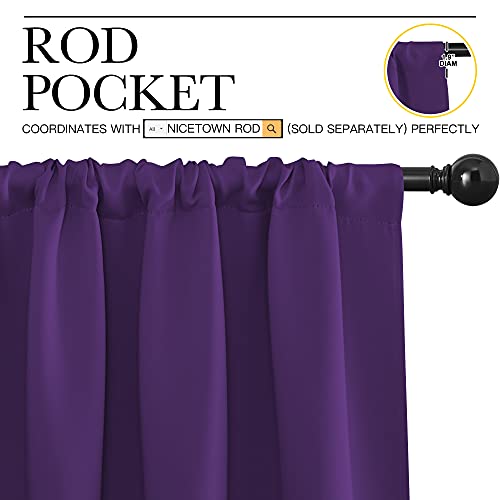 Blackout Curtains for Living Room (Royal Purple / 42"W x 63"L (Pack of 2))