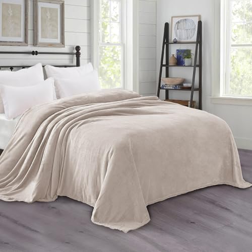 Soft Fleece Blanket King Size for Bed (Camel / King (104" x 90"))