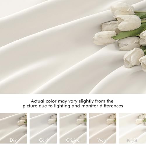 Ivory Back Tab Blackout Curtains 52x84 Inch Length 2 Panels Set (Ivory / 52"W x 84"L (Pack of 2))