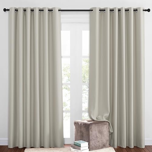 Room Darkening Slding Glass Curtain Panels (Natural / 80"W x 84"L (Pack of 2))