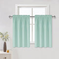 Short Blackout Curtains 42 x 36 Inch Long for Kitchen RV Bunk 2 Panels (Mint Green / 42"W x 36"L (Pack of 2))