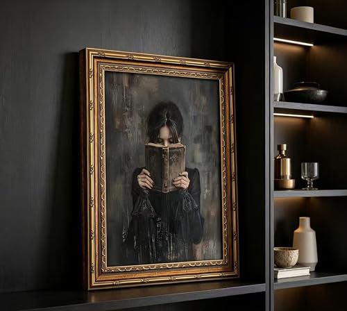 Vintage Gold Framed Woman Reading Wall Art (Woman Reading / 11"LX9"W)