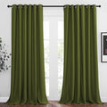 Living Room Window Curtain Drapes Extra Long & Wide (Olive / 80"W x 108"L (Pack of 2))