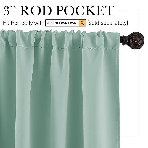 Blackout Curtains for Bedroom Living Room Nursery 72 inches Long (Aqua / 42"W x 72"L (Pack of 2))