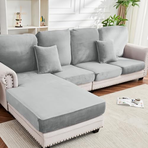 Couch Cover 8 (Light Grey / 4 Backrest + 3 Seater + 1 Chaise)