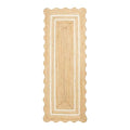 Wave Scalloped Jute Runner Handwoven Hallway Runner 2'6"x20' Off (2'6"x20' / White)