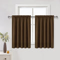 Short Blackout Curtains 60 x 36 Inch Long for Kitchen RV Bunk Brown (Brown / 60"W x 36"L (Pack of 2))