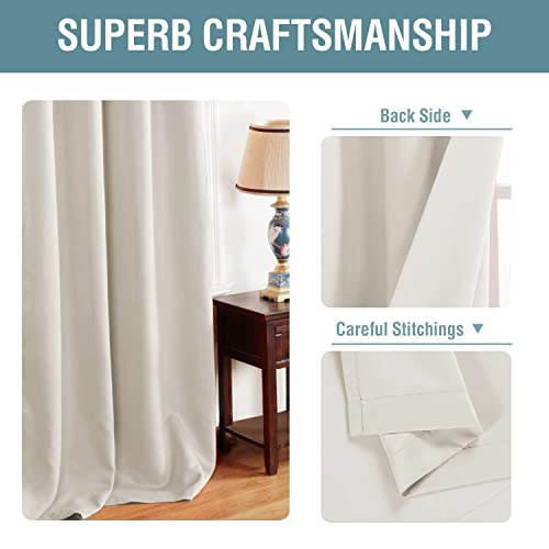 Light Blocking Curtain for Living Room Thermal Insulated Window Treatment Panel (52"W x 84"L (Pack of 1) / Ivory)