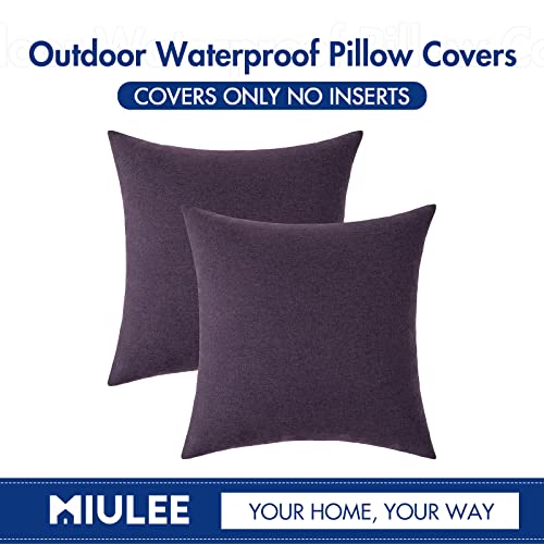 Decorative Outdoor Pillow Covers Waterproof 18x18 Purple (18" x 18" (Pack of 2) / Purple)